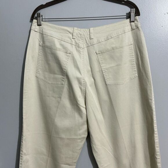 TALBOTS Women's cream White Stretch cropped pants Size 14 - Picture 2 of 7